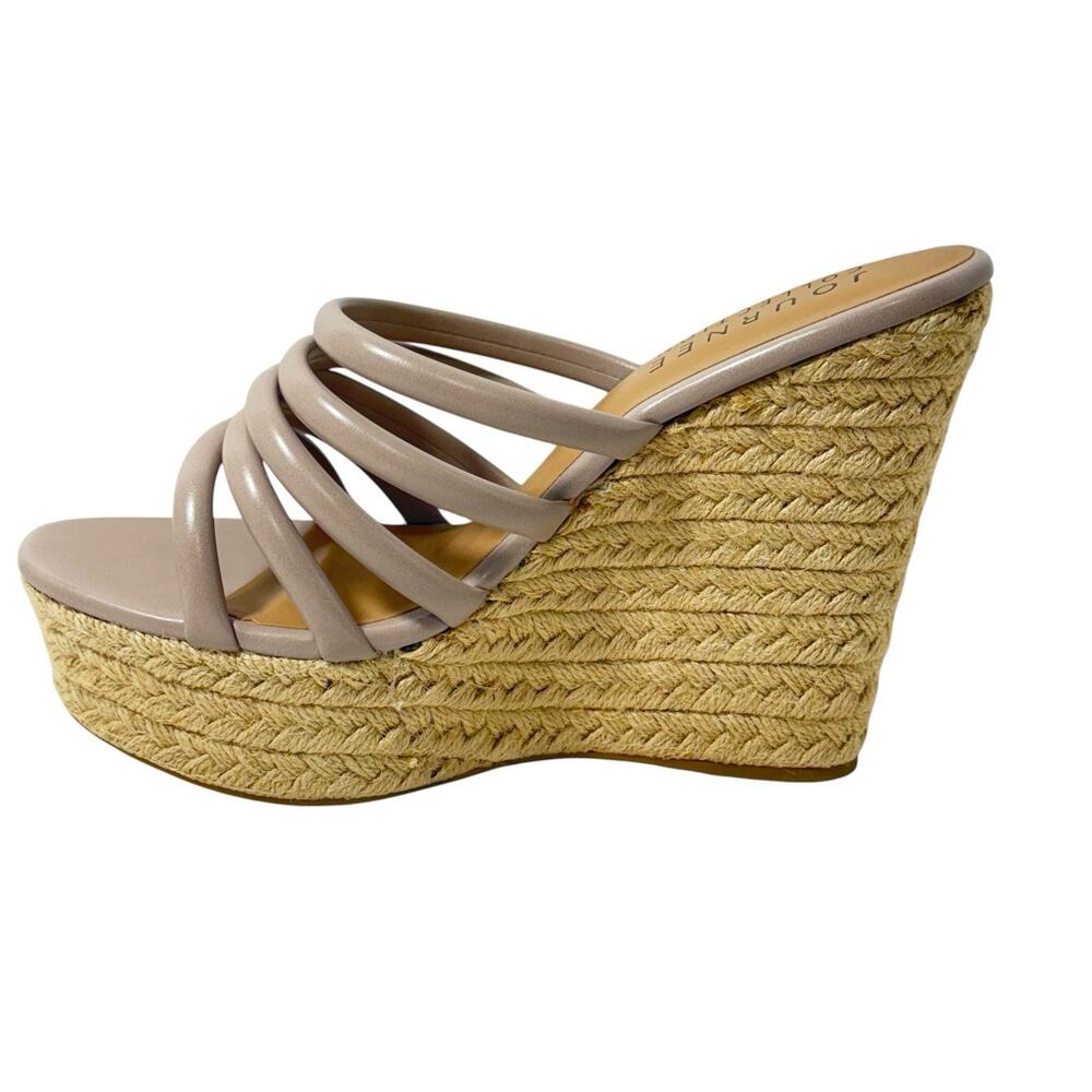 Journee Collection Cynthie Taupe Women's Wedge Open Toe Slip On sandals SZ/11 - Picture 6 of 10